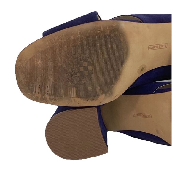 Vince Camuto VV-Sessa - Women's Sz 11(M) Royal Blue Suede Slip-On -Block 3" Heel - Picture 7 of 9